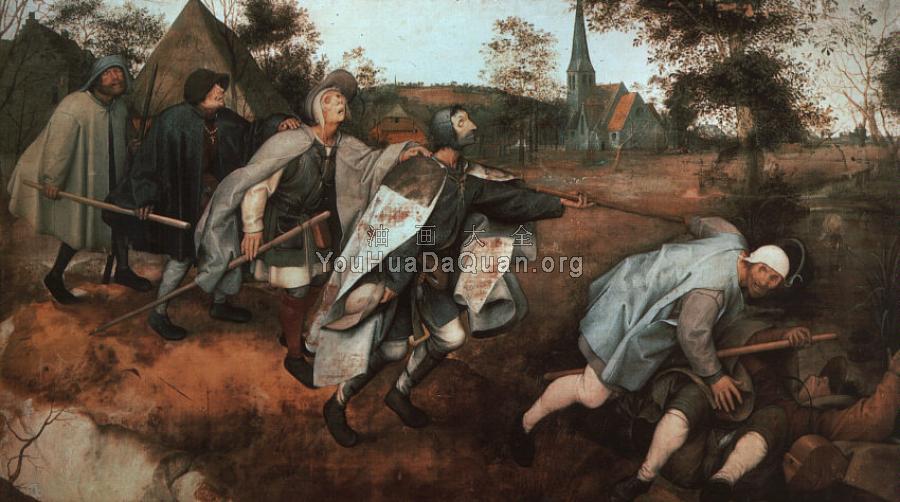 盲人引导盲人的寓言 - 老彼得·勃鲁盖尔